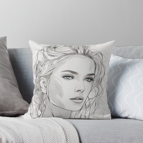 Item preview, Monochrome Mastery: Abstract Portrait Line Art in Black & White - Nina designed and sold by BPMagic.