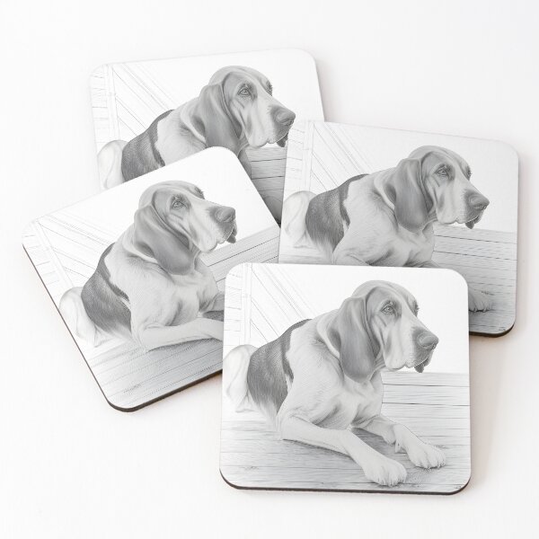 Item preview, Black and white Golden Retriever pencil drawing designed and sold by Pencil-Art.