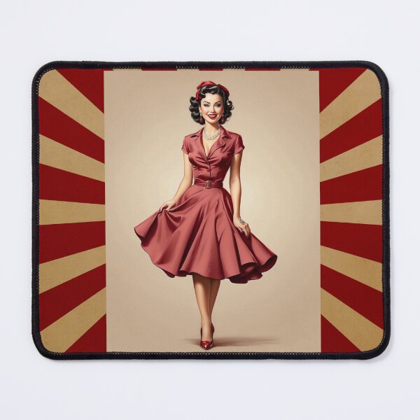 Item preview, Burgundy 1950s retro girl designed and sold by rineeng.