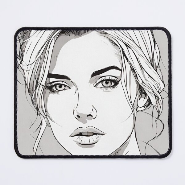 Item preview, Monochrome Mastery: Abstract Portrait Line Art in Black & White - Taiga designed and sold by BPMagic.