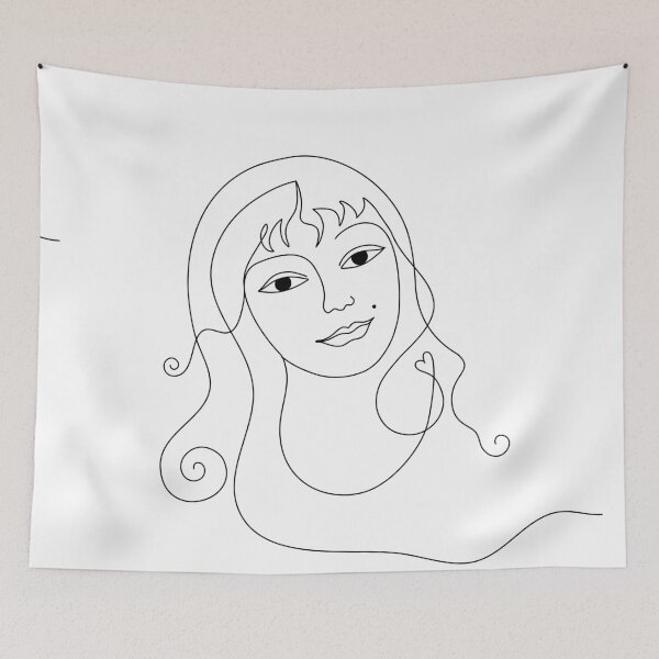 Item preview, Daydreaming - line drawn female portrait by Cecca Designs designed and sold by Cecca-Designs.