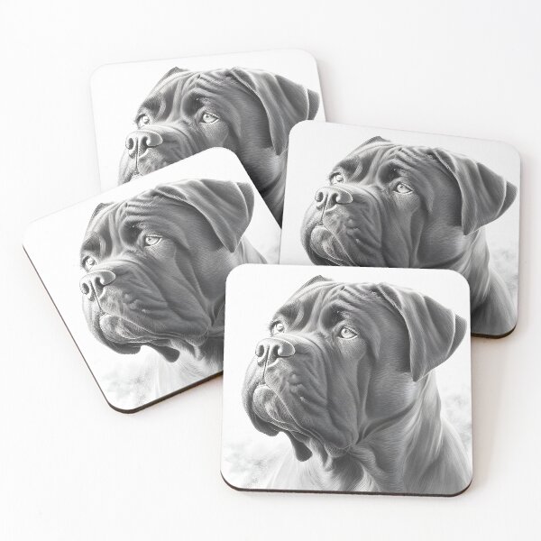 Item preview, Black and white Cane Corso pencil drawing designed and sold by Pencil-Art.