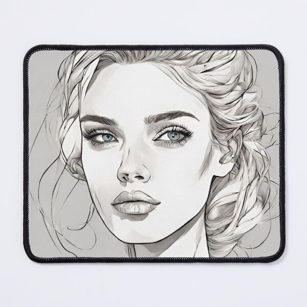 Item preview, Monochrome Mastery: Abstract Portrait Line Art in Black & White - Tessa designed and sold by BPMagic.