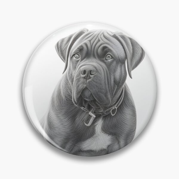 Item preview, Black and white Cane Corso pencil drawing designed and sold by Pencil-Art.