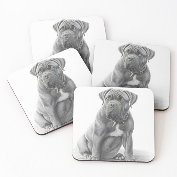Item preview, Black and white Cane Corso pencil drawing designed and sold by Pencil-Art.