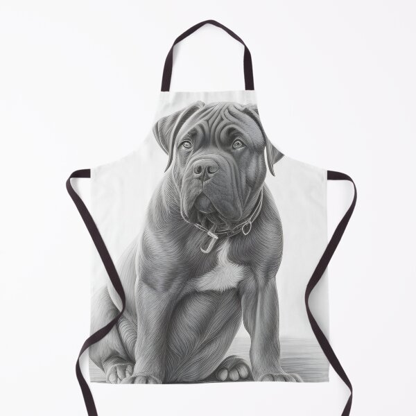 Item preview, Black and white Cane Corso pencil drawing designed and sold by Pencil-Art.