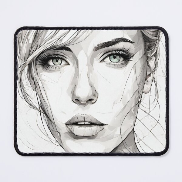 Item preview, Monochrome Mastery: Abstract Portrait Line Art in Black & White - Thérèse designed and sold by BPMagic.