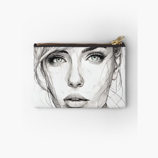 Item preview, Dominio monocromático: arte lineal de retrato abstracto en blanco y negro - Thérèse designed and sold by BPMagic.