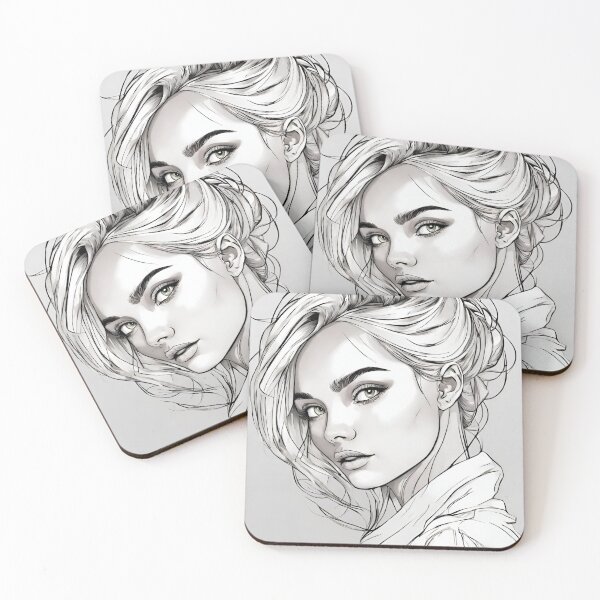 Item preview, Monochrome Mastery: Abstract Portrait Line Art in Black & White - Carrey designed and sold by BPMagic.