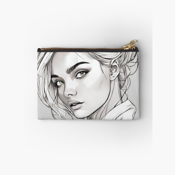Item preview, Monochrome Mastery: Abstract Portrait Line Art in Black & White - Carrey designed and sold by BPMagic.