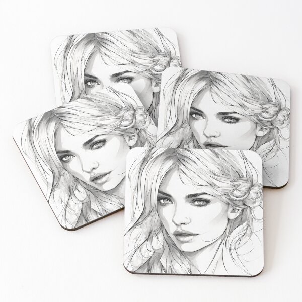 Item preview, Monochrome Mastery: Abstract Portrait Line Art in Black & White - Waida designed and sold by BPMagic.