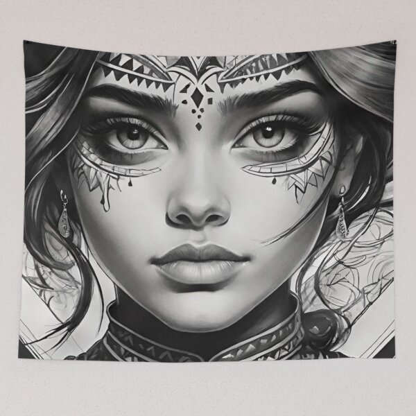 Item preview, Elegance in Monochrome: Woman’s Portrait Drawing designed and sold by GrizzlyCollective.