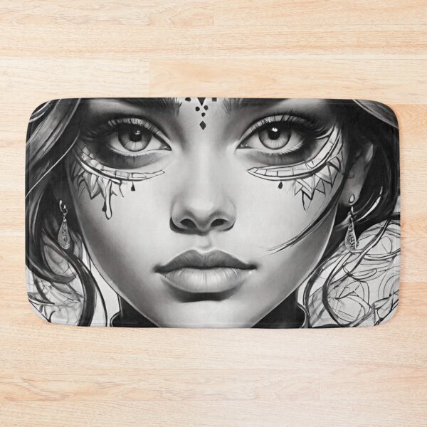 Item preview, Elegance in Monochrome: Woman’s Portrait Drawing designed and sold by GrizzlyCollective.
