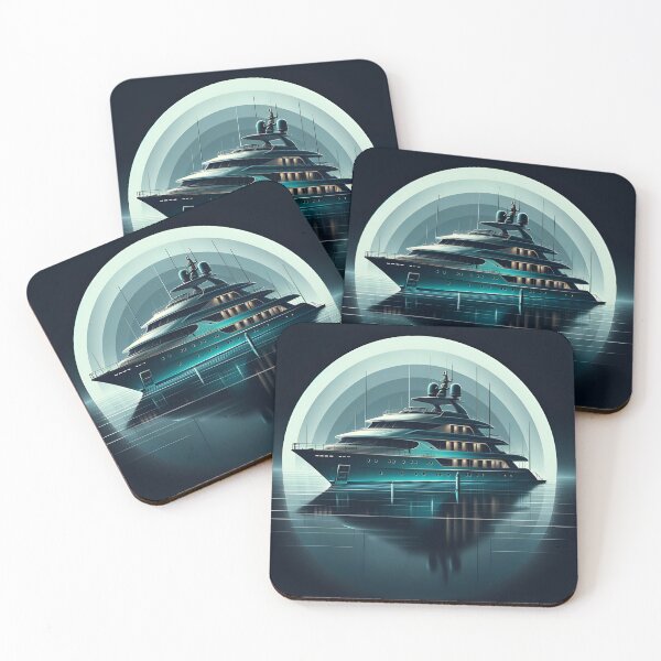 Item preview, Mystic Aqua Yacht: Geometric Nautical Elegance designed and sold by ByDigitalDream.