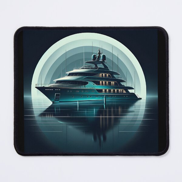 Item preview, Mystic Aqua Yacht: Geometric Nautical Elegance designed and sold by ByDigitalDream.