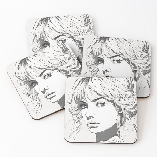 Item preview, Monochrome Mastery: Abstract Portrait Line Art in Black & White - Waleria designed and sold by BPMagic.