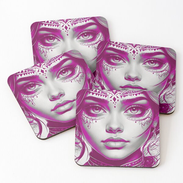 Artikelvorschau, Ätherische Essenz: Frauenporträt in Pinky Purple Monochrome entworfen und verkauft von GrizzlyCollective.