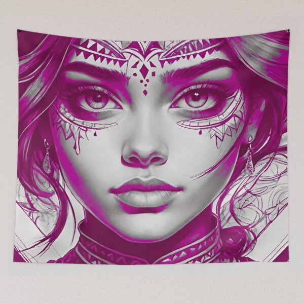 Item preview, Ethereal Essence: Woman’s Portrait in Pinky Purple Monochrome designed and sold by GrizzlyCollective.