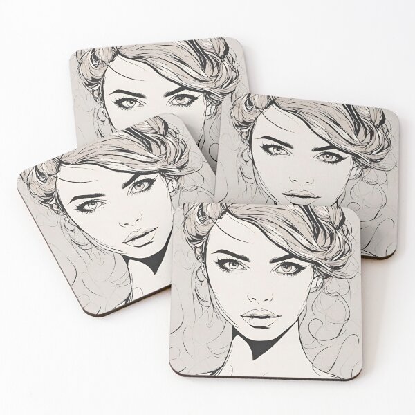 Item preview, Monochrome Mastery: Abstract Portrait Line Art in Black & White - Walerie designed and sold by BPMagic.