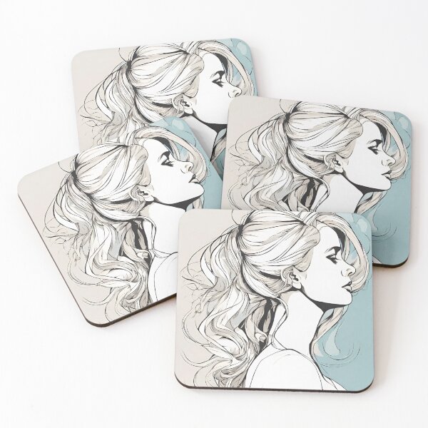 Item preview, Monochrome Mastery: Abstract Portrait Line Art in Black & White - Walintina designed and sold by BPMagic.