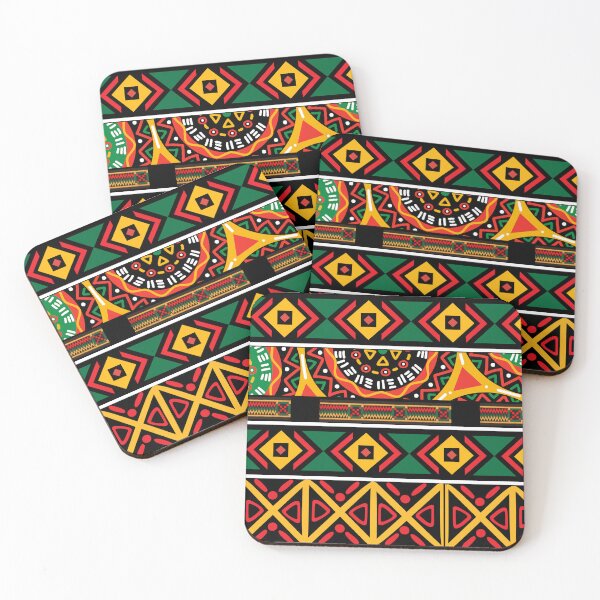 Item preview, AFRICAN PRINT ORANGE GREEN BLACK YELLOW designed and sold by wildwhimsical.