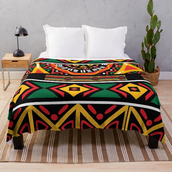 Item preview, AFRICAN PRINT ORANGE GREEN BLACK YELLOW designed and sold by wildwhimsical.