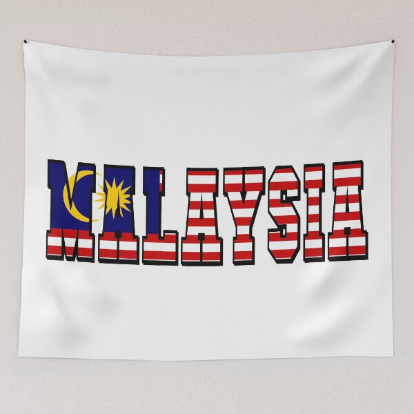 Item preview, Malaysia Country Flag Typography designed and sold by TravelWish.