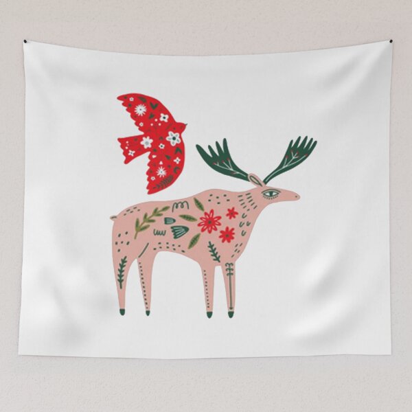 Item preview, Scandinavian style deer and bird designed and sold by MuciMuki.