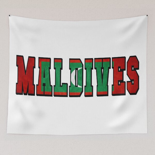 Item preview, Maldives Country Flag Typography designed and sold by TravelWish.