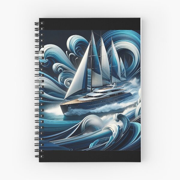 Item preview, Oceanic Elegance Abstract Yacht in Blue designed and sold by ByDigitalDream.