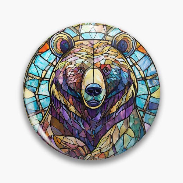 Item preview, Stained Glass Bear Portrait designed and sold by NinjaRat.