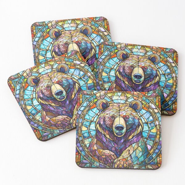 Item preview, Stained Glass Bear Portrait designed and sold by NinjaRat.