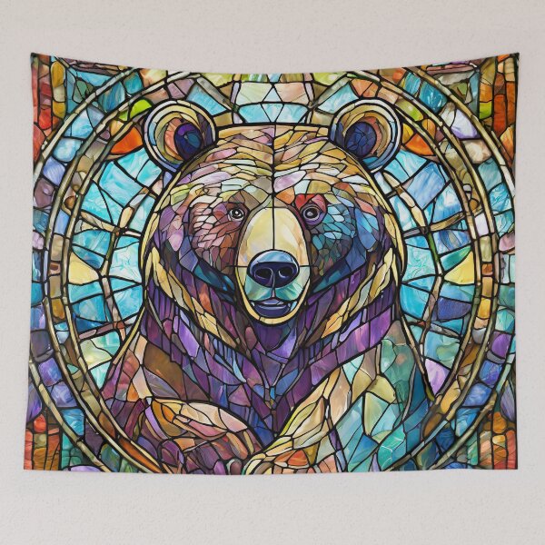 Item preview, Stained Glass Bear Portrait designed and sold by NinjaRat.
