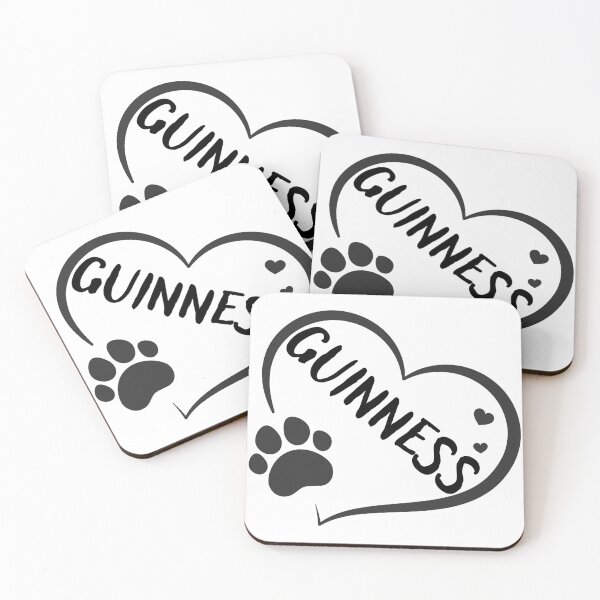 Item preview, Guinness pet dog or cat name in a heart with a paw, great gift for dog or cat owners designed and sold by OCS1337.