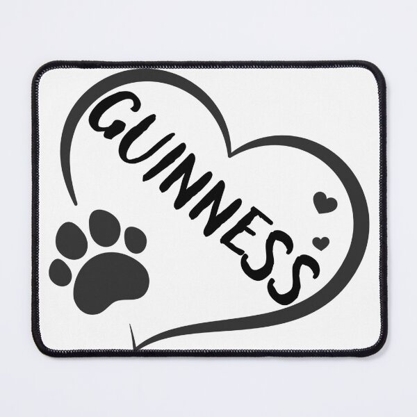 Item preview, Guinness pet dog or cat name in a heart with a paw, great gift for dog or cat owners designed and sold by OCS1337.