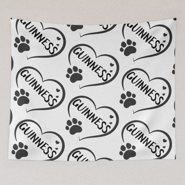 Item preview, Guinness pet dog or cat name in a heart with a paw, great gift for dog or cat owners designed and sold by OCS1337.