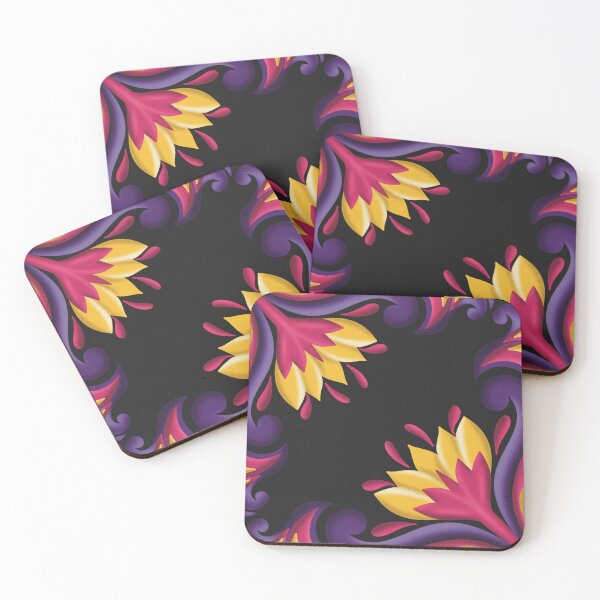 Item preview, VIBRANT FLORAL PINK PURPLE YELLOW  designed and sold by wildwhimsical.