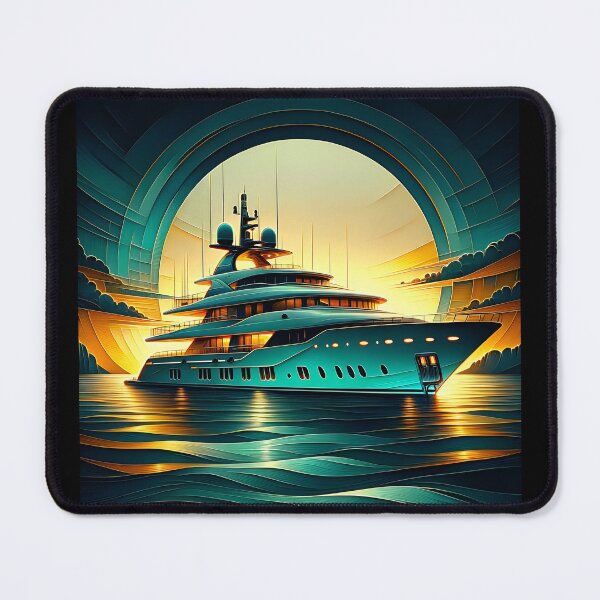 Item preview, Aqua Sunset: Exclusive Yacht in Abstract designed and sold by ByDigitalDream.