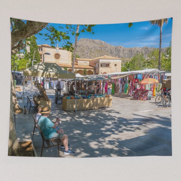 Item preview, Puerto Pollensa Square Mallorca designed and sold by GG WALL ART.