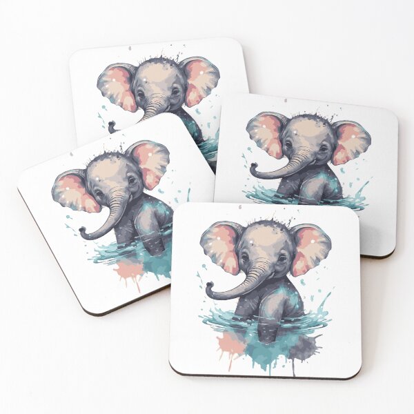 Item preview, Lindo pequeño elefante en juego - Arte vectorial designed and sold by StellarValor.
