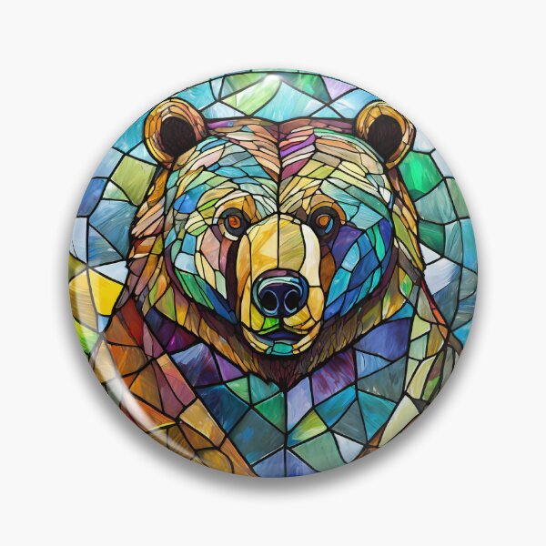 Item preview, Stained Glass Bear Head Portrait designed and sold by NinjaRat.
