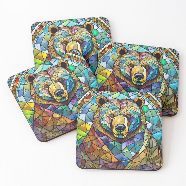 Item preview, Stained Glass Bear Head Portrait designed and sold by NinjaRat.