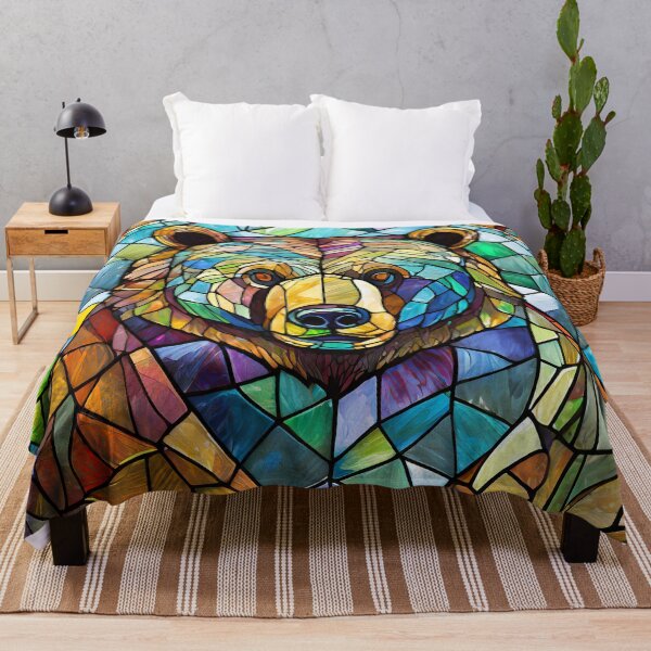 Item preview, Stained Glass Bear Head Portrait designed and sold by NinjaRat.