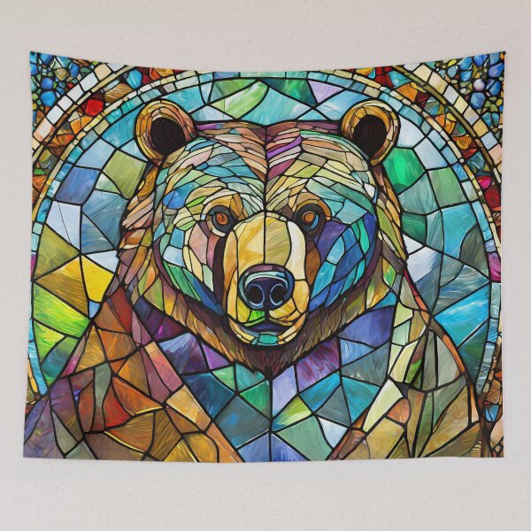 Item preview, Stained Glass Bear Head Portrait designed and sold by NinjaRat.