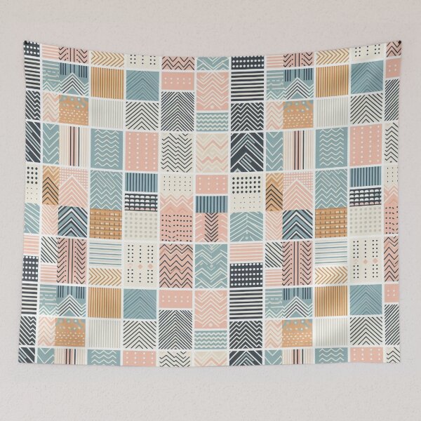 Item preview, Pastel Geometric Arrows Afrocentric Squares Pattern designed and sold by Tomasz C.