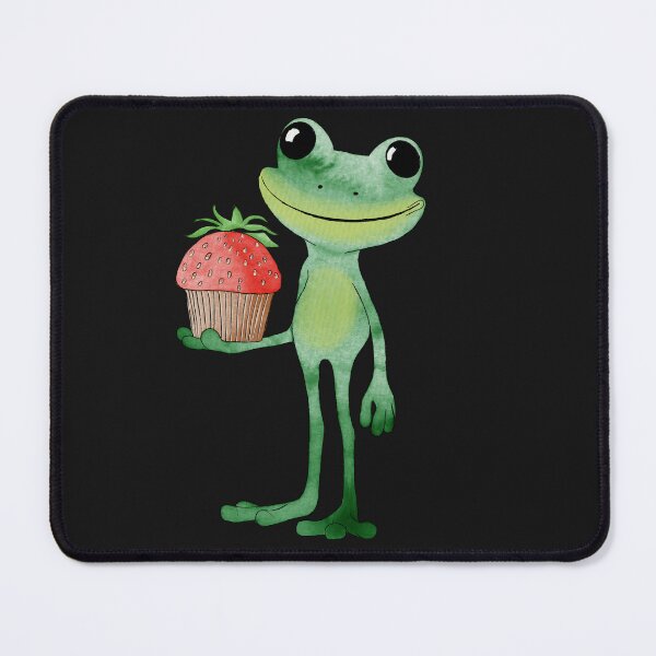 Item preview, Happy, funny frog with strawberry muffin designed and sold by Znikoma.