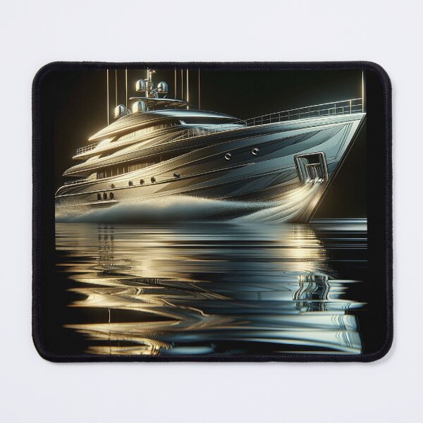 Item preview, Silver Yacht: Nostalgic Sport, Expressionist Rendering designed and sold by ByDigitalDream.