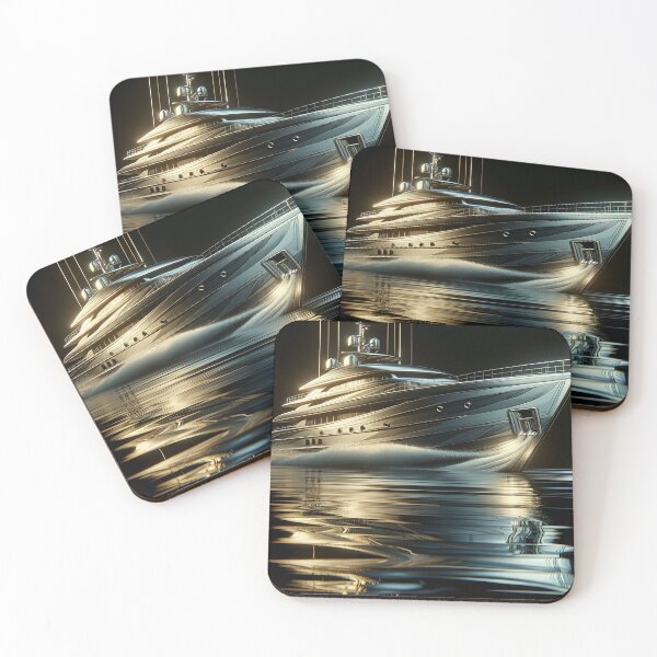 Item preview, Silver Yacht: Nostalgic Sport, Expressionist Rendering designed and sold by ByDigitalDream.