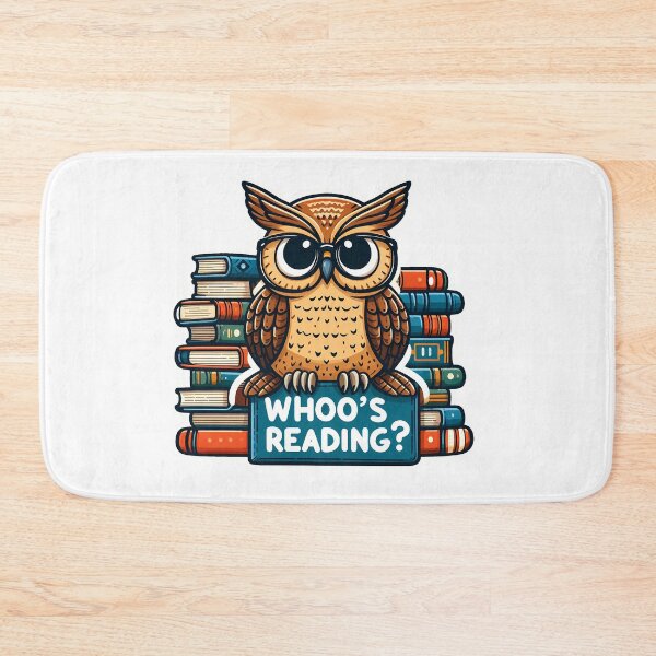 Item preview, Owl with books "Whoo's Reading" designed and sold by Irbisinthebox.