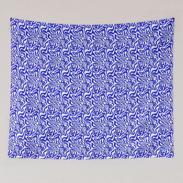 Item preview, Wobbly lines - blue designed and sold by SaraBakx.